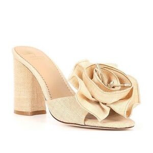 ANTONIO MELANI Block Heel Sandals with Floral Rosette